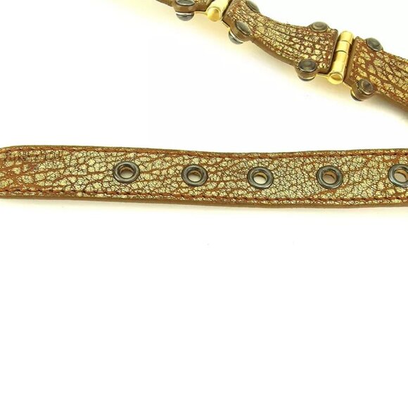 miu miu belt vintage leather ?~ Gold & Silver hardware Authentic USED - Picture 5 of 16